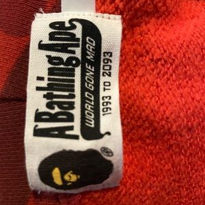 XL BAPE Red Camo Tiger Full Zip 100% Authentic